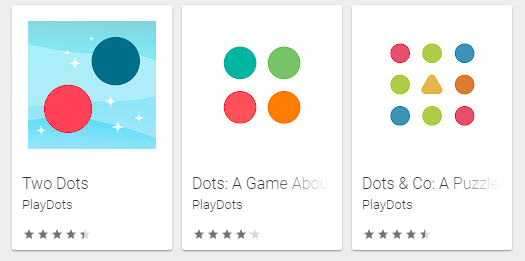Imagenes de las aplicaciones de PlayDots