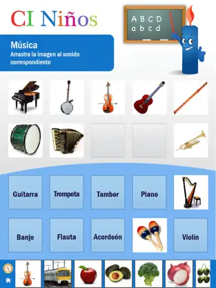 Ejemplo de actividad con vocabulario de instrumentos.