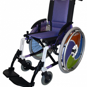 silla de ruedas infantil morada